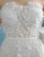 Stunning Beach Wedding Dresses 2016 Mermaid Strapless Applique Lace Flowers Detachable Train Bridal Gown